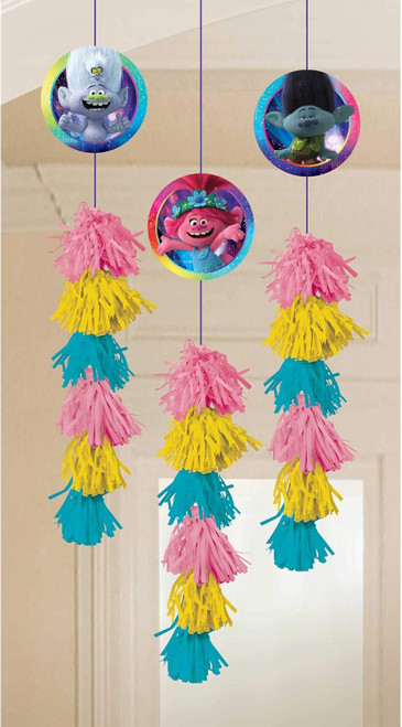 Trolls World Tour Movie Cartoon Kids Birthday Party Dangle Tassel Decorations