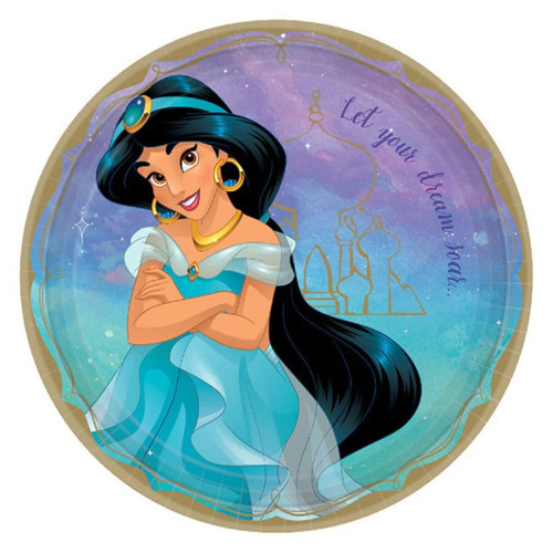 Disney Princess Cartoon Movie Theme Kids Birthday Party 9" Dinner Plates JASMINE