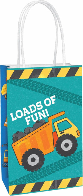 ConstruZone Tractor Boys Kids Birthday Party Favor Sacks Paper Kraft Bags