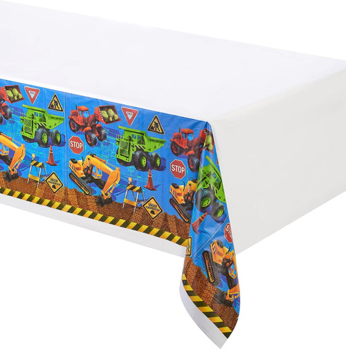 Under Construction Tractor Truck Birthday Party Decoration Plastic Tablecover