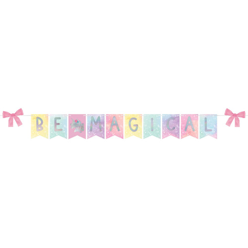 Enchanted Unicorn Fantasy Girls Cute Kids Birthday Party Decoration Banner