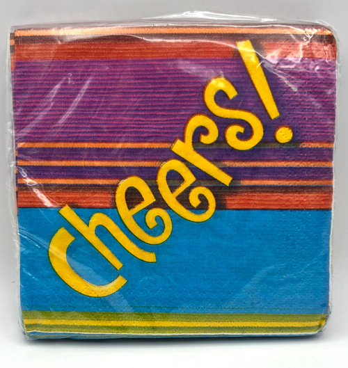 Celebration Brights Stripe Cocktail Adult Birthday Party Paper Beverage Napkins