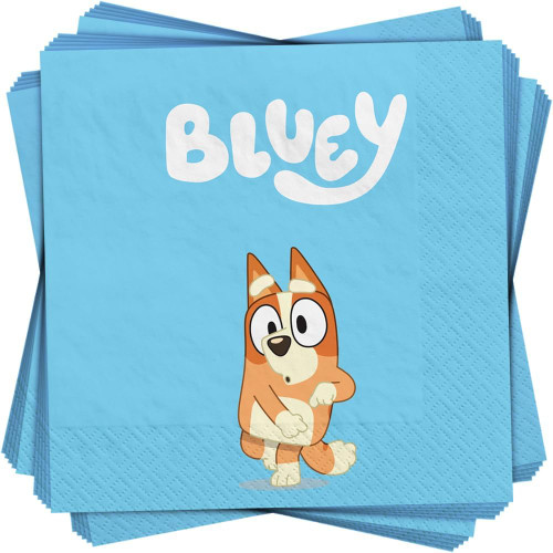 Bluey Puppy Dog Blue Heeler Kids Birthday Party Paper Beverage Napkins