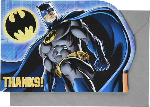 Batman Heroes Unite DC Comics Superhero Kids Birthday Party Thank You Notes