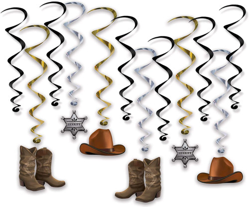 Western Wild West Cowboy Country Theme Party Hanging Decoration Whirls