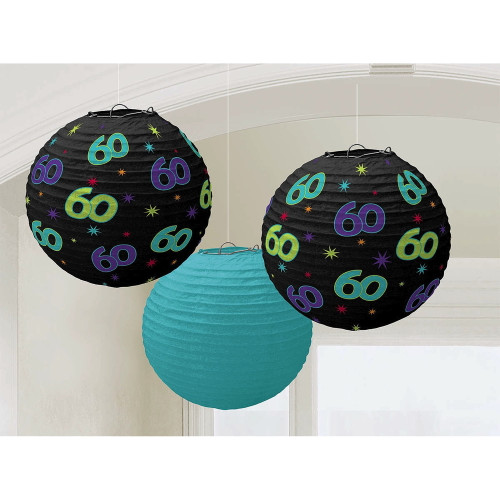 Party Continues Over Hill 60th Birthday Party Hanging Decoration Paper Lanterns