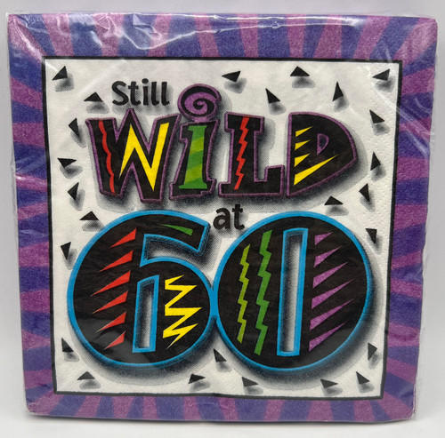 Still Wild At...60 Animal Print Over Hill Birthday Party Paper Luncheon Napkins