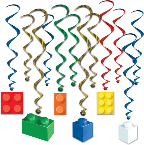 Building Blocks Toy Kids Birthday Party Hanging Decoration Whirls