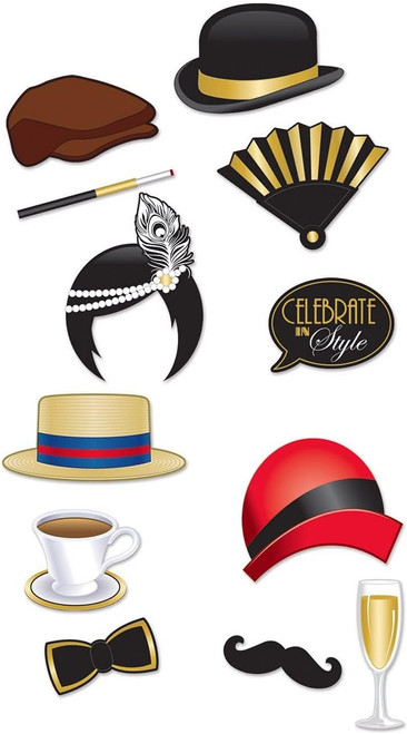 Great 20's Roaring Retro Decades Flapper Theme Party Favor Props Photo Fun Signs