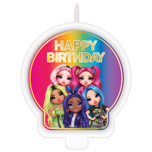 Rainbow High Toy Dolls Cartoon Kids Birthday Party Decoration Molded Cake Candle