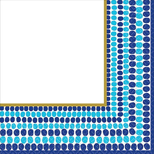Indigo Dots Polka Dot Solid Color Blue Modern Theme Party Paper Beverage Napkins