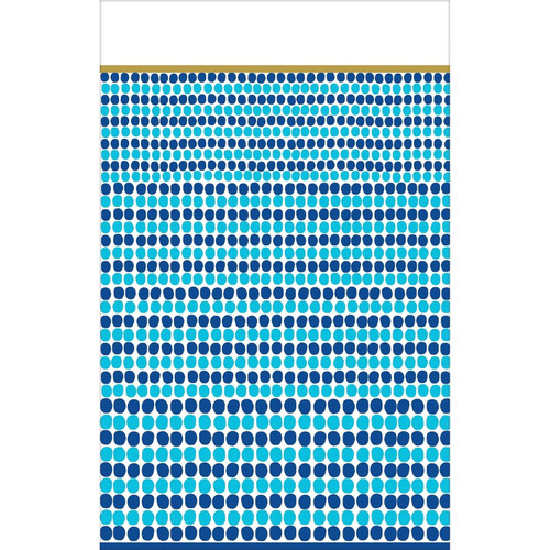 Indigo Dots Polka Dot Blue Modern Theme Party Decoration Plastic Tablecover