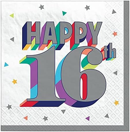 Here's to Your Birthday Over the Hill Party Paper Beverage Napkins 16TH BIRTHDAY