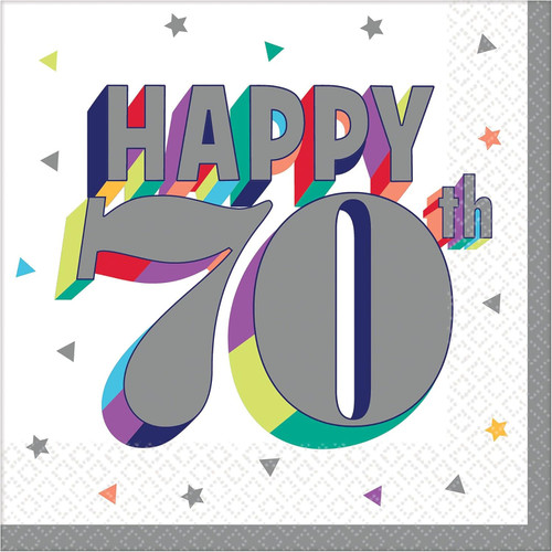 Here's to Your Birthday Over the Hill Party Paper Beverage Napkins 70TH BIRTHDAY