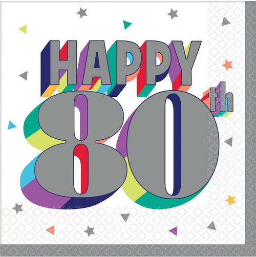 Here's to Your Birthday Over the Hill Party Paper Beverage Napkins 80TH BIRTHDAY