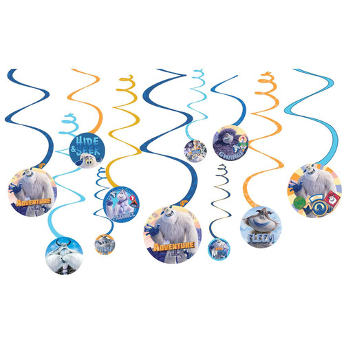 Smallfoot Movie Warner Yeti Bigfoot Birthday Party Hanging Swirl Decorations