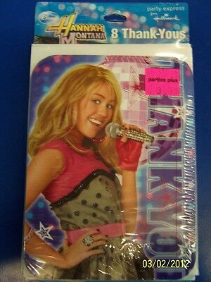 Hannah Montana Rock the Stage Pop Star Birthday Party Thank You Note w/Envelopes