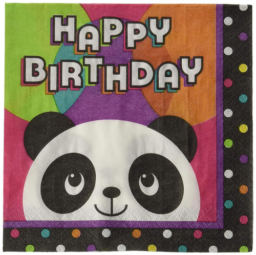 Panda-Monium Panda Bear Animal Kids Birthday Party Paper Luncheon Napkins