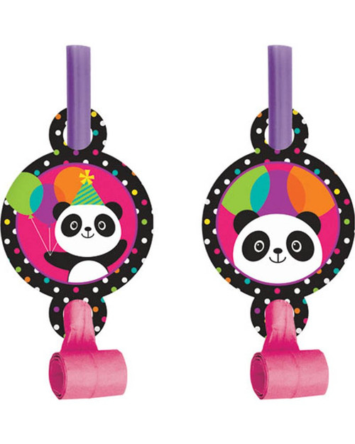 Panda-Monium Panda Bear Animal Kids Birthday Party Favor Horns Blowouts