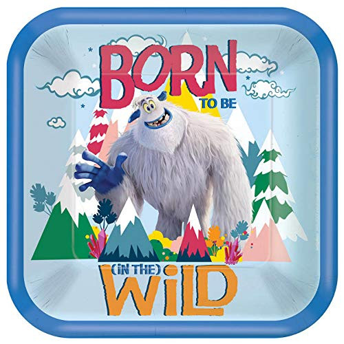 Smallfoot Movie Warner Yeti Bigfoot Kids Birthday Party 9" Square Dinner Plates
