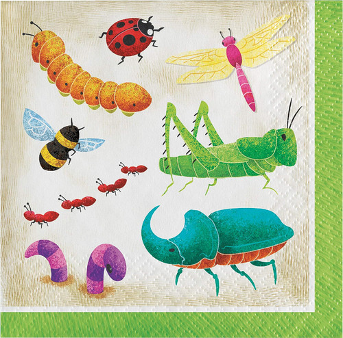 Birthday Bugs Insect Animal Kids Birthday Party Paper Beverage Napkins