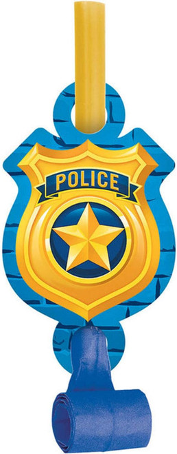 Police Party Cop Officer Hero Kids Birthday Party Favor Horns Blowouts