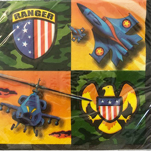 American Heroes Camo Military Camouflage Birthday Party Paper Luncheon Napkins