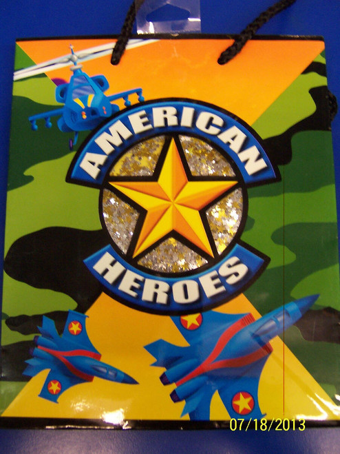 American Heroes Camo Military Camouflage Birthday Party Cub DLX Medium Gift Bag