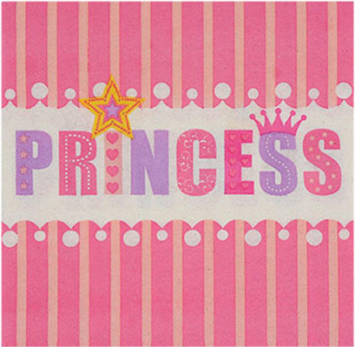 Princess Pink Tiara Crown Star Wand Girls Birthday Party Paper Luncheon Napkins
