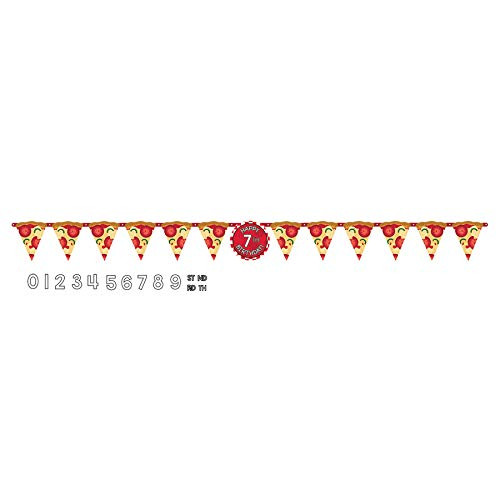 Pizza Party Food Kitchen Theme Birthday Party Jumbo Add-an-Age Letter Banner