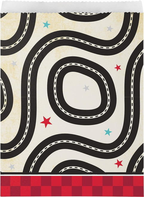 Vintage Race Car Adult Kids Birthday Party Favor Sacks Paper Treat Bags
