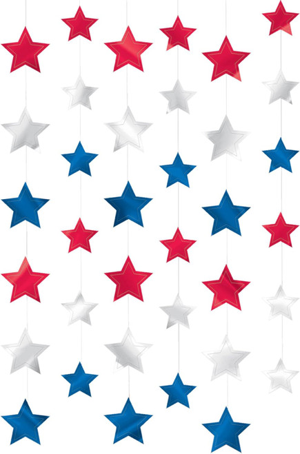 Stars July 4th Holiday USA Patriotic Theme Party Hanging String Decorations