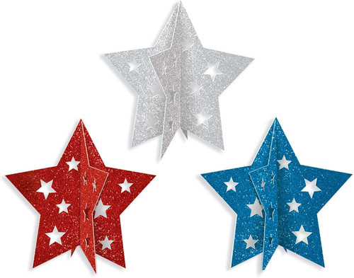Patriotic July 4th Holiday USA Theme Party Decoration Mini 3D Centerpieces