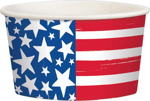 Patriotic Stars & Stripes July 4th USA Theme Party 9.5 oz. Paper Treat Cups
