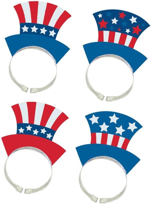 Patriotic July 4th Holiday USA Theme Party Favor Paper Hat Headbands