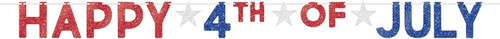 Happy 4th of July Holiday USA Patriotic Theme Party Decoration Letter Banner