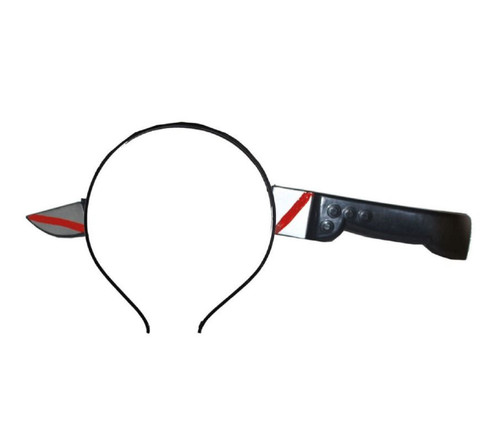 Knife Through Head Toy Prop Fancy Dress Up Halloween Adult Costume Accessory