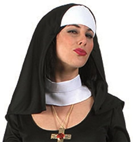 Nun Headpiece Collar Religious Fancy Dress Up Halloween Adult Costume Accessory