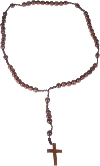 Wooden Rosary Religious Cross Fancy Dress Up Halloween Adult Costume Accessory
