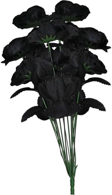 Rose Bouquet Black Gothic Fabric Fancy Dress Halloween Adult Costume Accessory