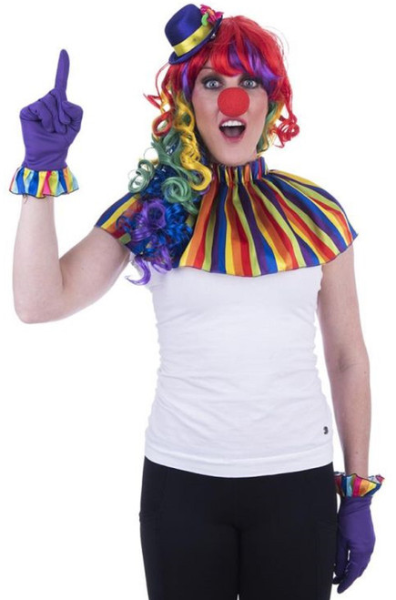 Rainbow Clown Kit Circus Carnival Fancy Dress Halloween Adult Costume Accessory