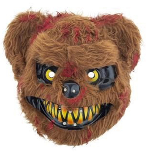 Killer Bear Plastic Mask Fur Teddy Fancy Dress Halloween Adult Costume Accessory