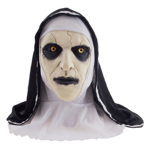 Scary Nun Latex Mask Religious Fancy Dress Up Halloween Adult Costume Accessory