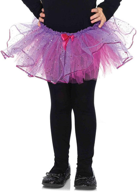 Glitter Tulle Petticoat Sequin Purple Skirt Fancy Dress Child Costume Accessory
