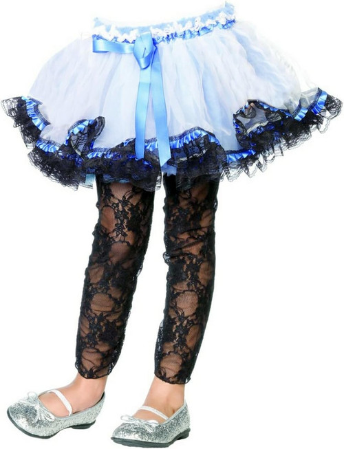 Lace Trimmed Organza & Tulle Petticoat Skirt Child Costume Accessory 2 COLORS