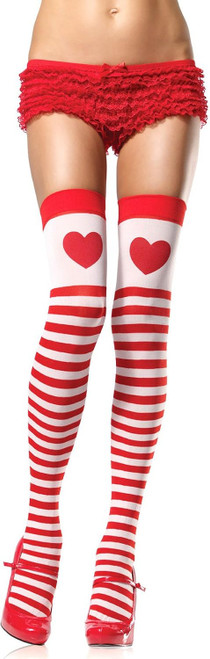 Sweetheart Striped Thigh Highs Fancy Dress Up Halloween Adult Costume Accessory
