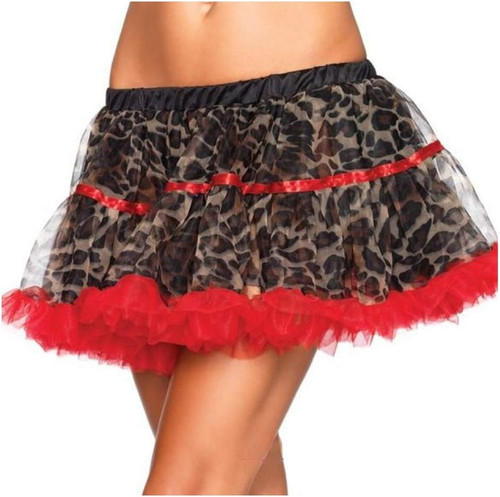 Leopard Print Tulle Petticoat Fancy Dress Up Halloween Adult Costume Accessory