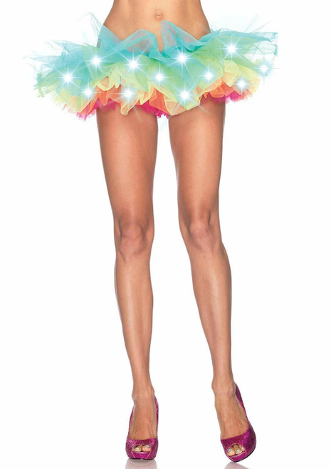 LED Neon Rainbow Tutu Skirt Fancy Dress Halloween Sexy Adult Costume Accessory
