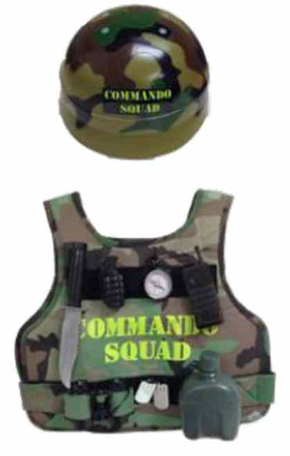 Commando Kit Army Camo Military Fancy Dress Up Halloween Child Costume Accessory