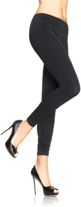 Seamless Leggings w/Ruched Ankle Black 80's Fancy Dress Adult Costume Accessory